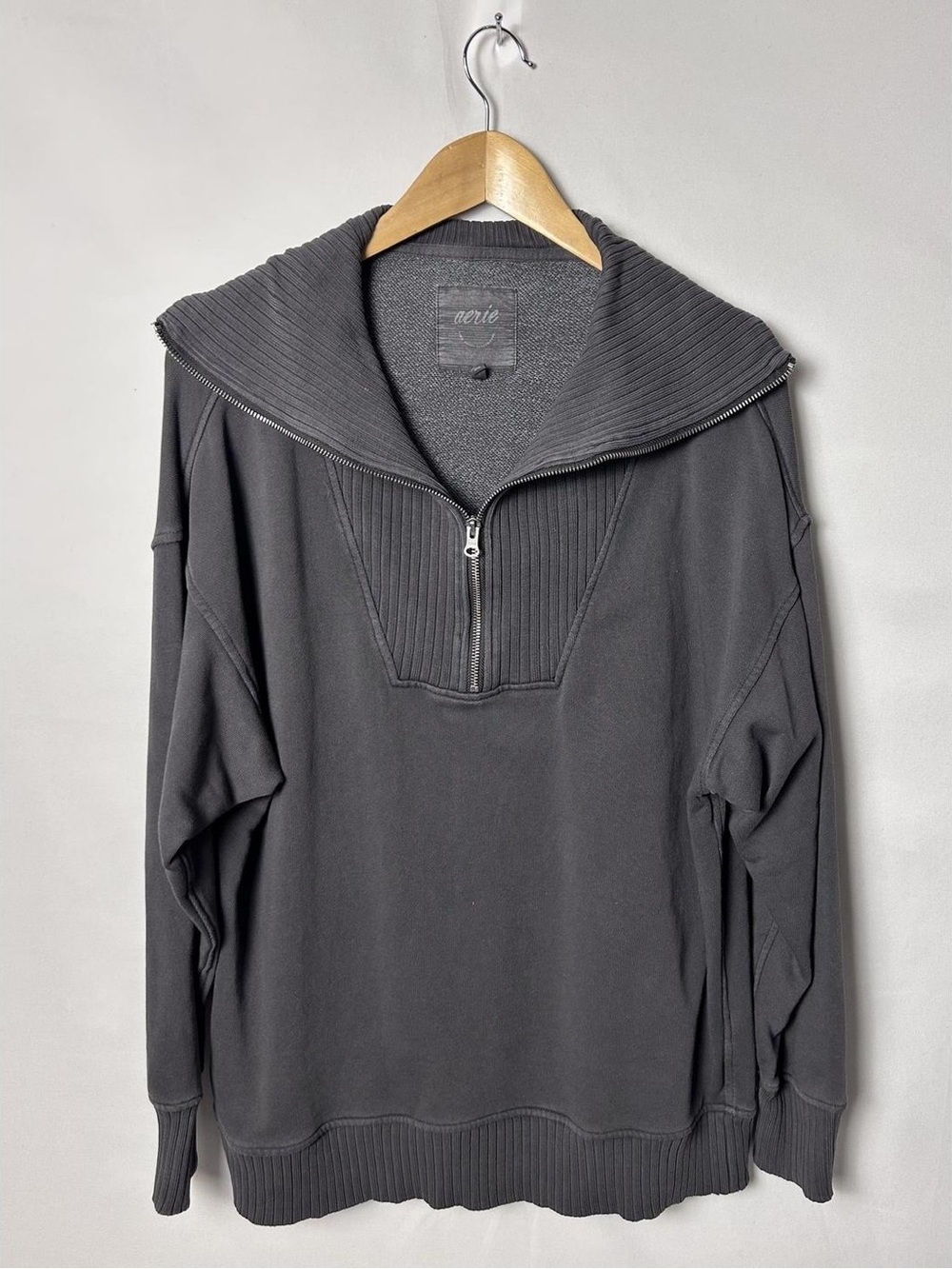 Aerie Down to Earth Quarter Zip Sweatshirt Oversized Women's Size M